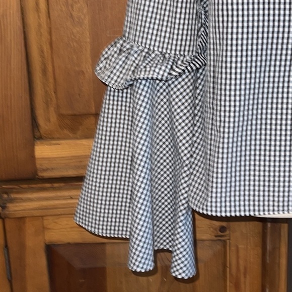 Scrap Work Boutique Gingham Bell Sleeve Blouse Sz. S - Picture 8 of 16